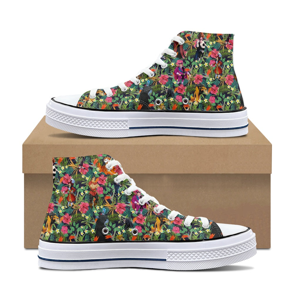 Tropical Male Villains High Top Canvas Shoes