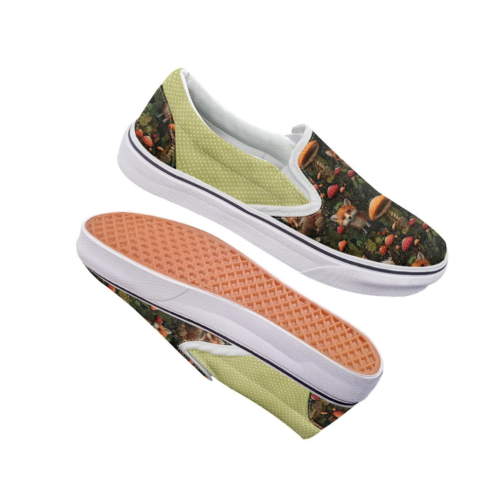 Fox and Mushrooms Pedal canvas shoes for Adult