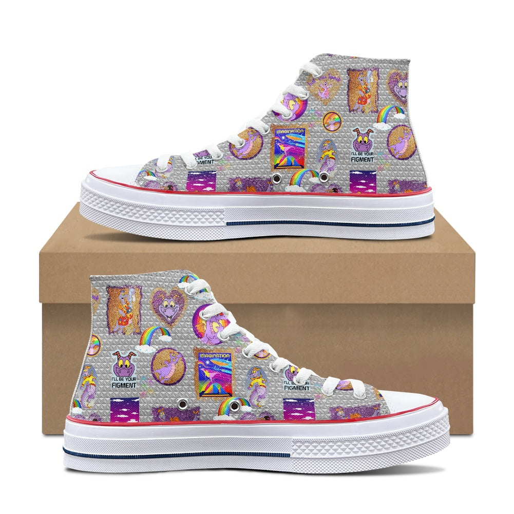 Purple Dragon High Top Canvas Shoes