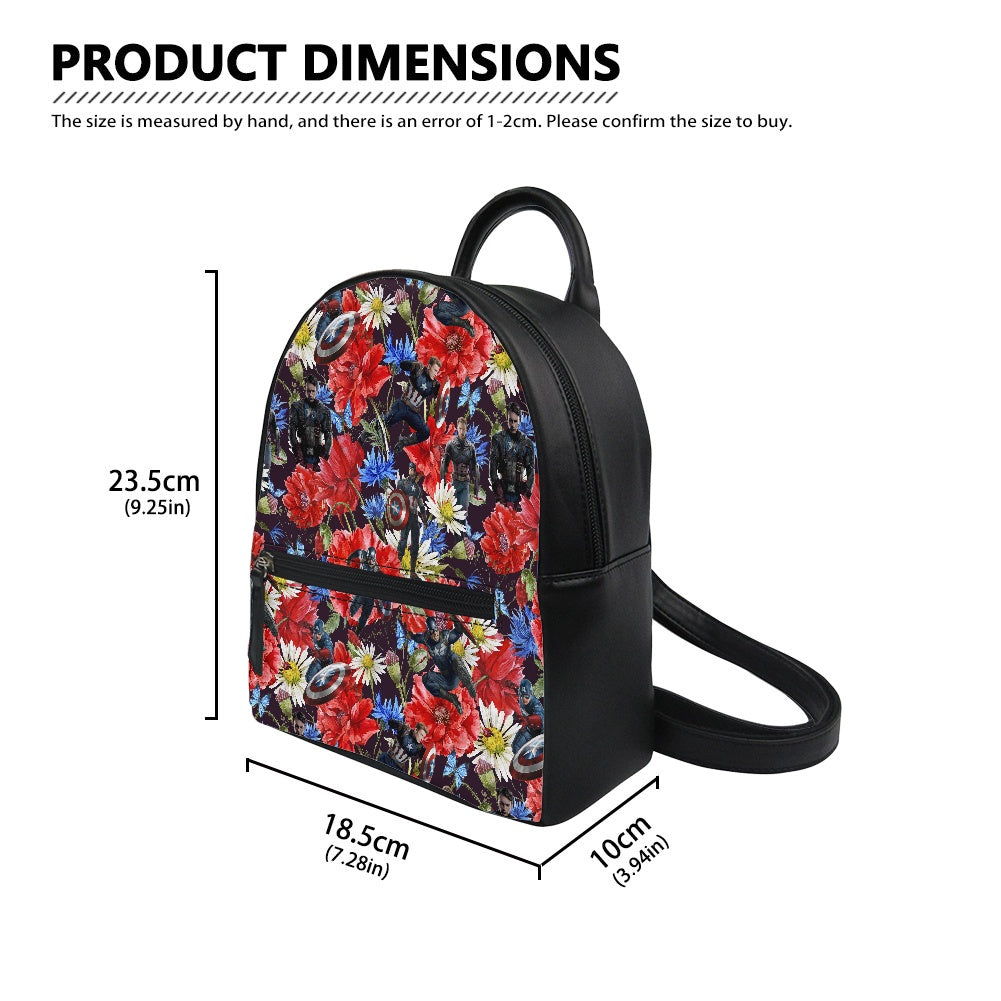 Floral Cap Small Backpack