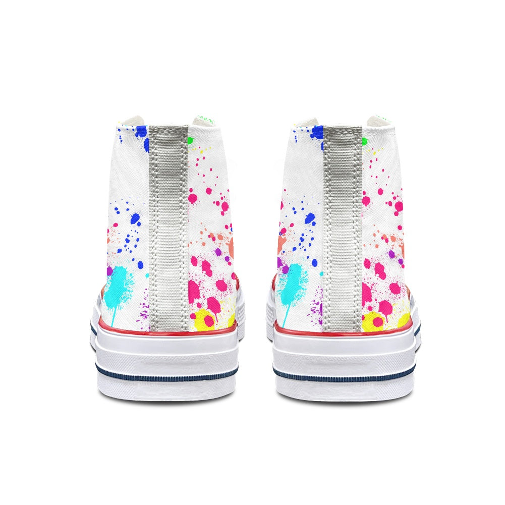 Paint Splatter High Top Canvas Shoes