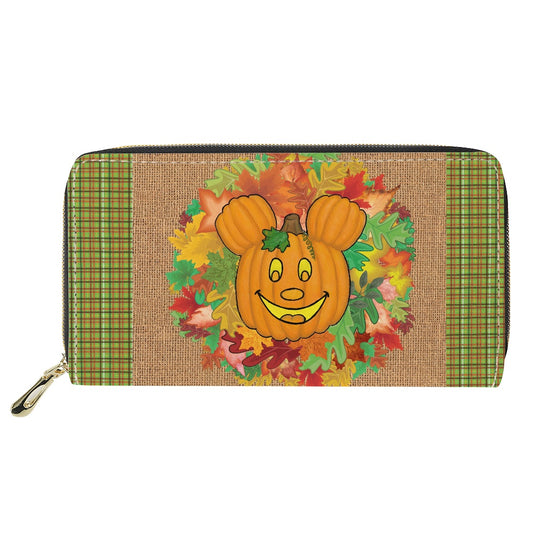 Mouse Pumpkin PU wallet (nylon zipper)