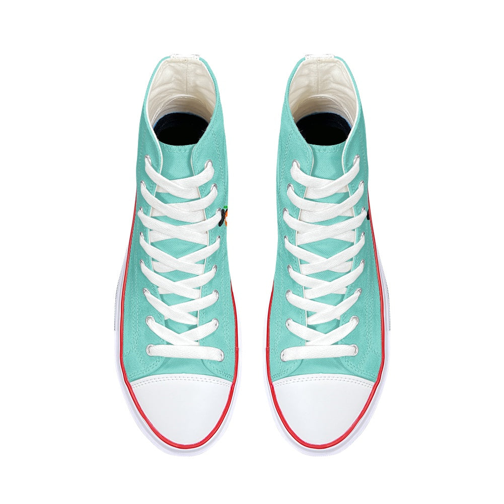 Hello Sunshine Orange Bird High Top Canvas Shoes