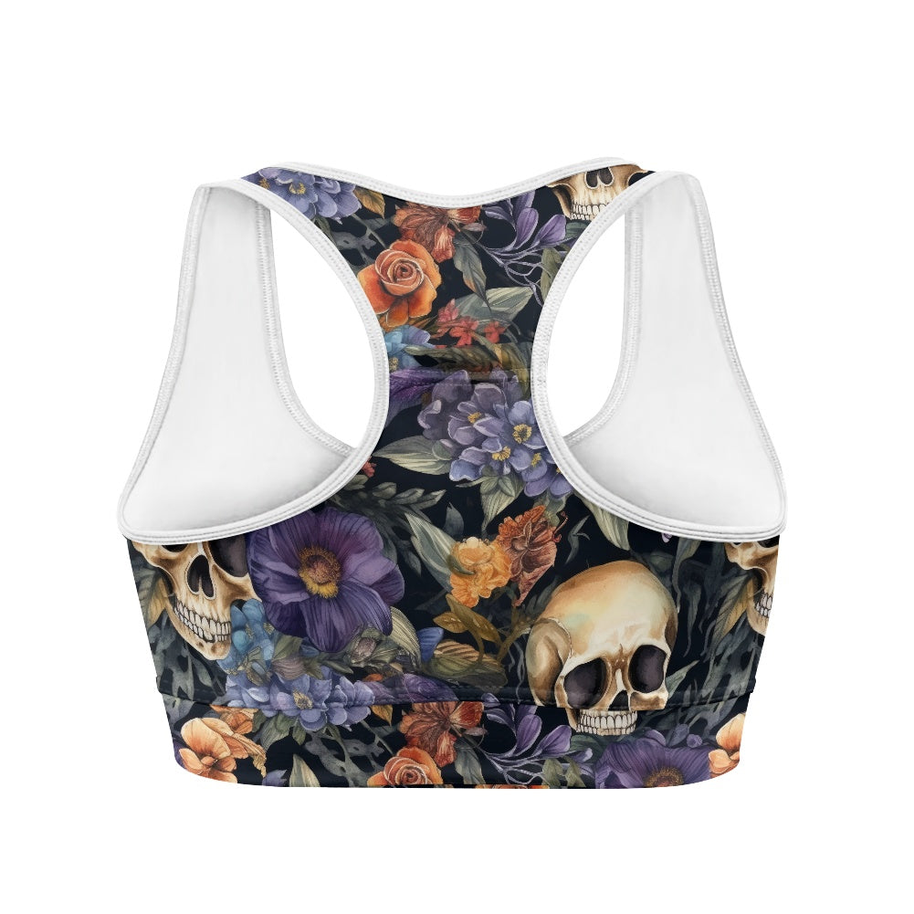 Floral Skulls Women's Sports Vest