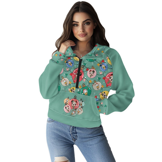 Ornament Pals Half zip hoodie sweatshirt loose short style