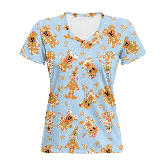 Gingerbread Cookie Pals Women's V-neck T-shirt