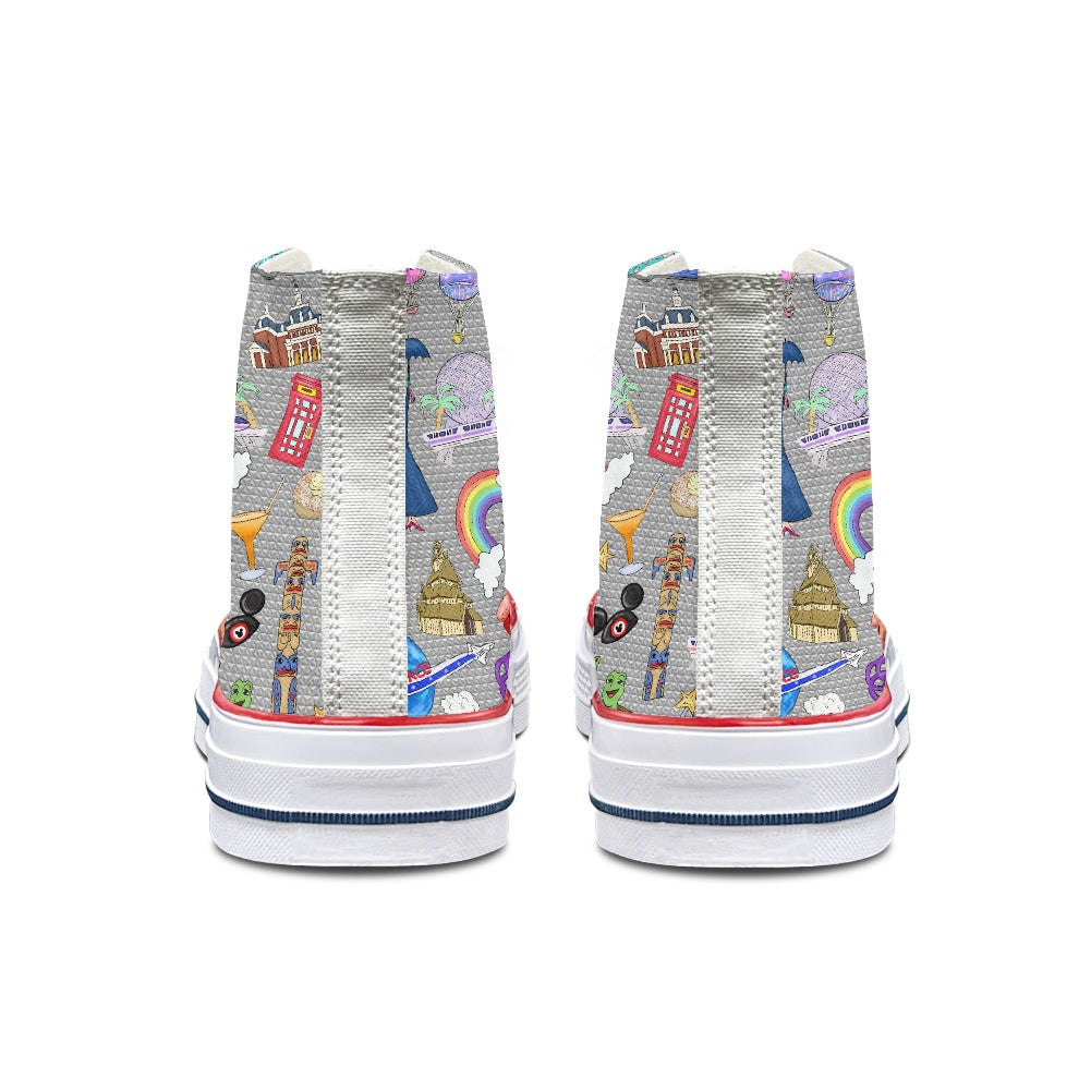 World Showcase High Top Canvas Shoes