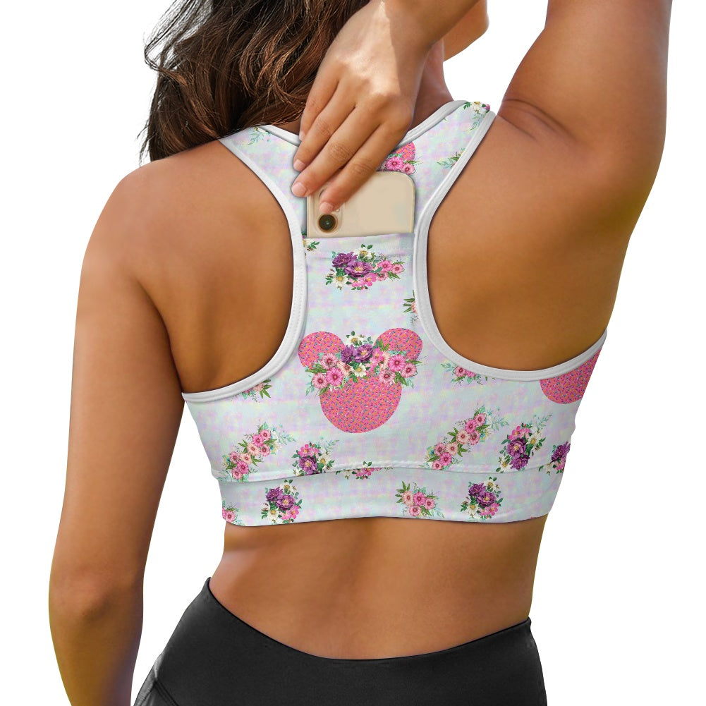 Pink Floral Crown Women's Sports Vest