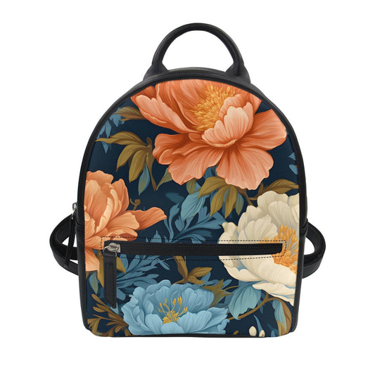 Blue Floral Small Backpack