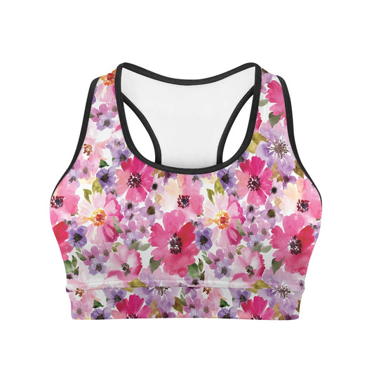 Pink Floral Women's Sports Vest