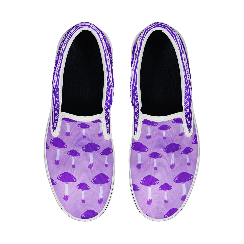 Purple Mushrooms Pedal canvas shoes for Adult