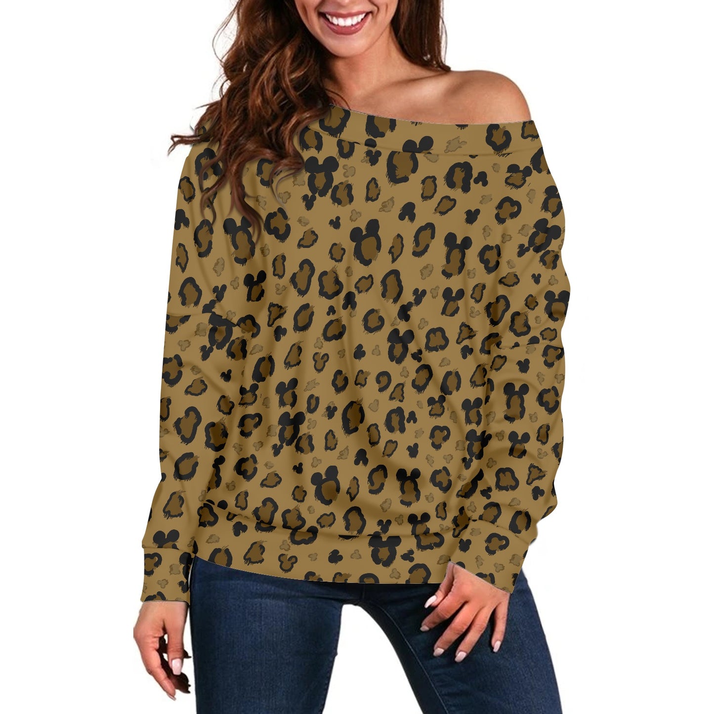 Cheetah Mouse Women's one-shoulder top