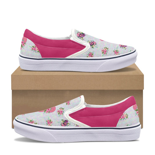 Pink Floral Crown Pedal canvas shoes for Adult