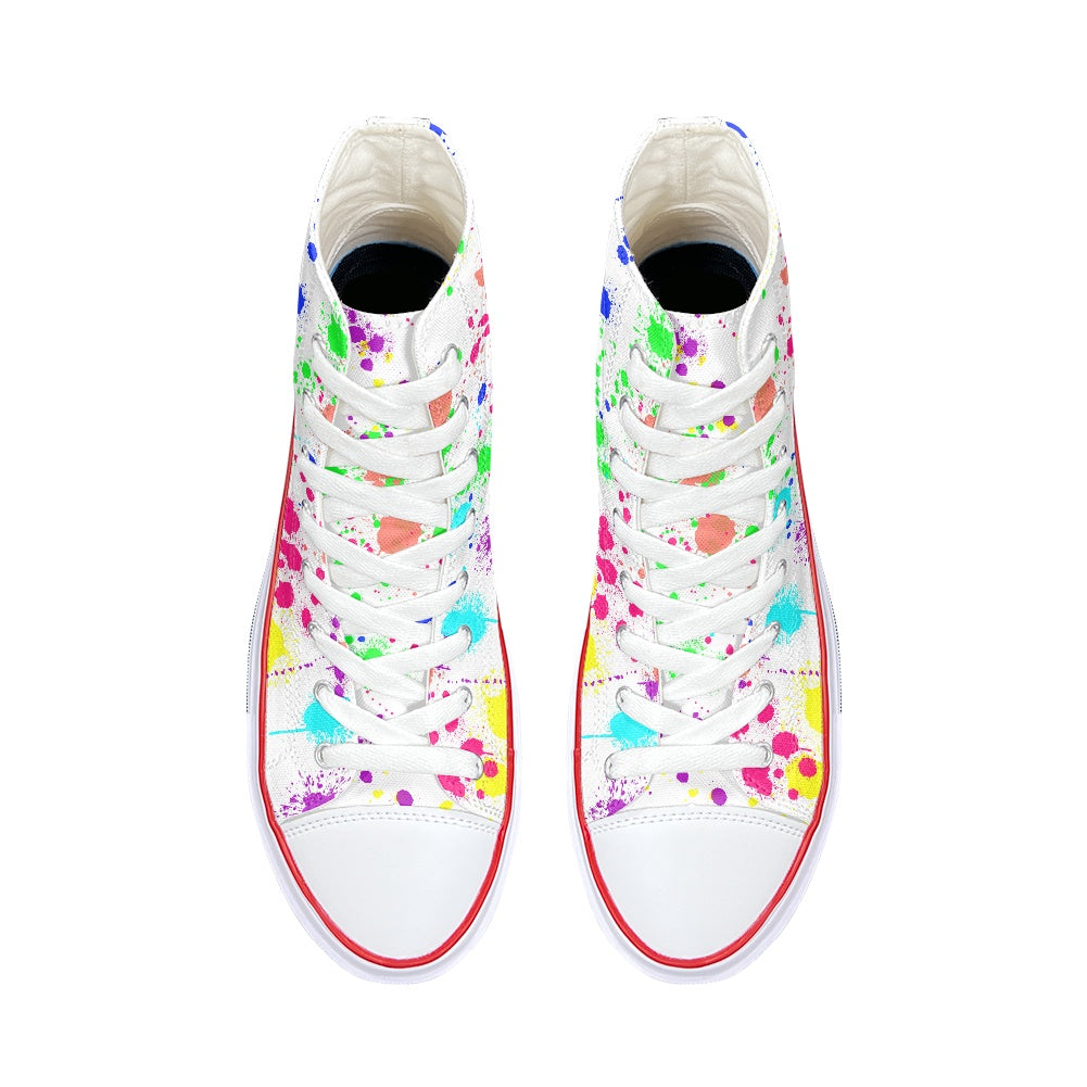 Paint Splatter High Top Canvas Shoes