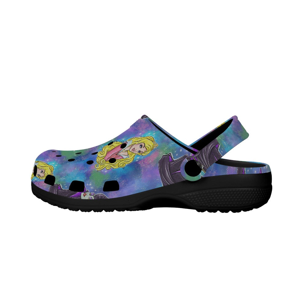 Sleepy Princess Crocs Black Sole