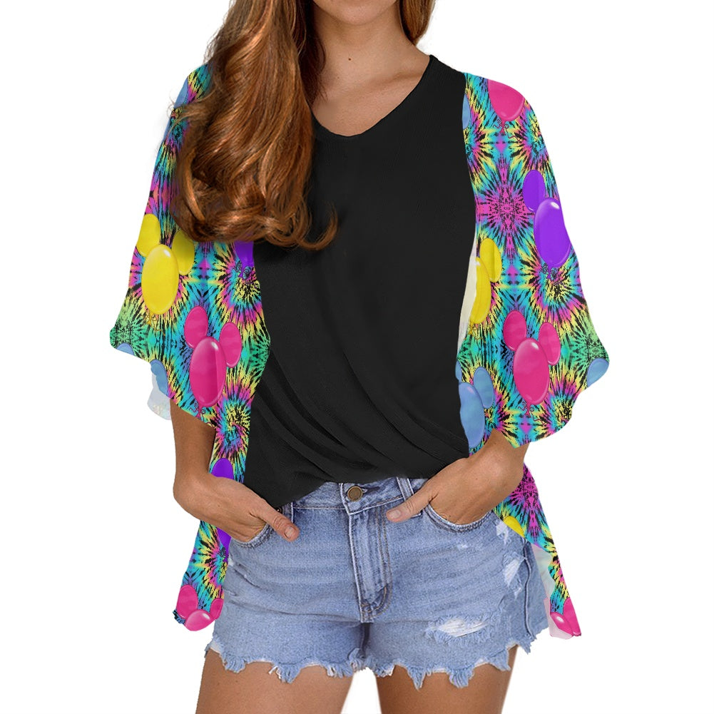 Tie Dye Mouse Women's cardigan chiffon shirt