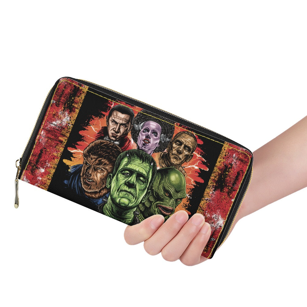 Movie Monster Sketch PU wallet (nylon zipper)