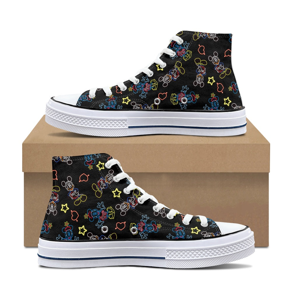 Neon Mouse High Top Canvas Shoes