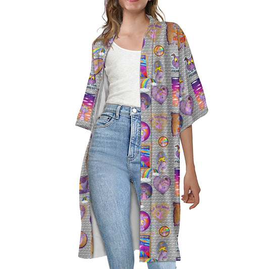 Purple Dragon Women's Half Sleeve Kimono Cardigan