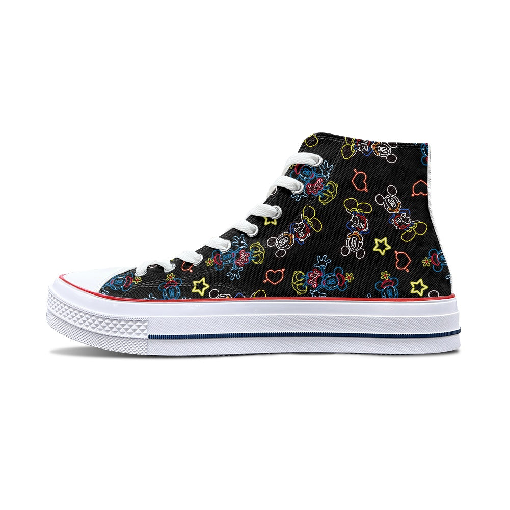 Neon Mouse High Top Canvas Shoes