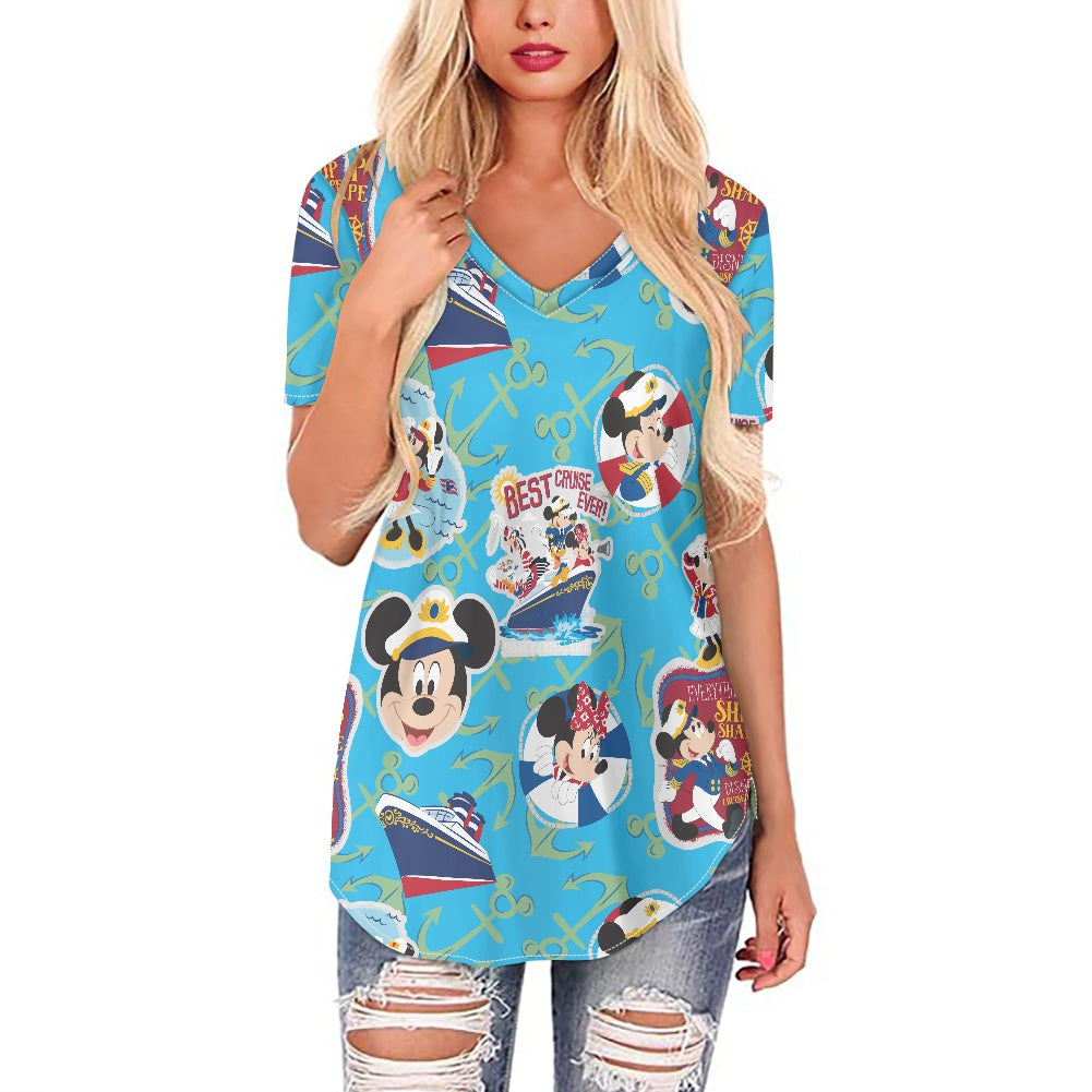 Cruise Mouse Women's V-neck Top