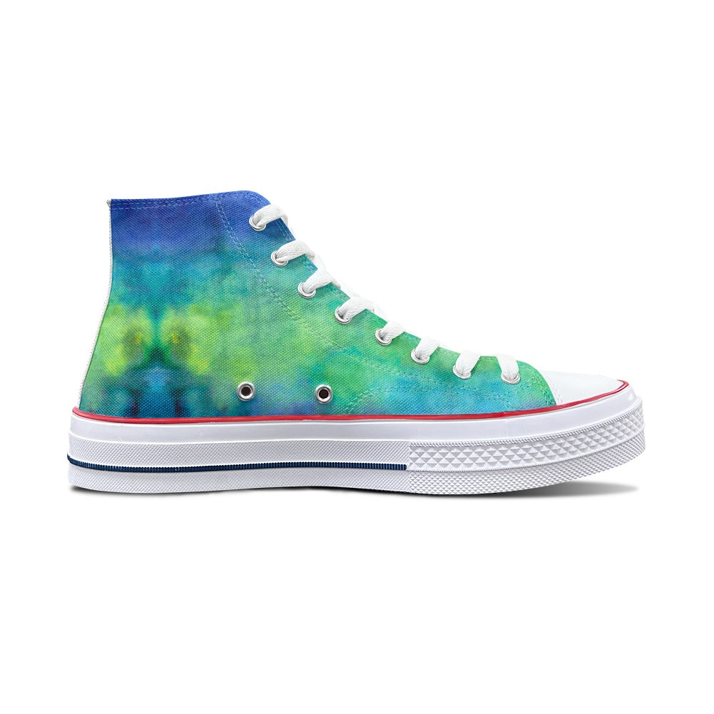 Aqua Tie Dye High Top Canvas Shoes