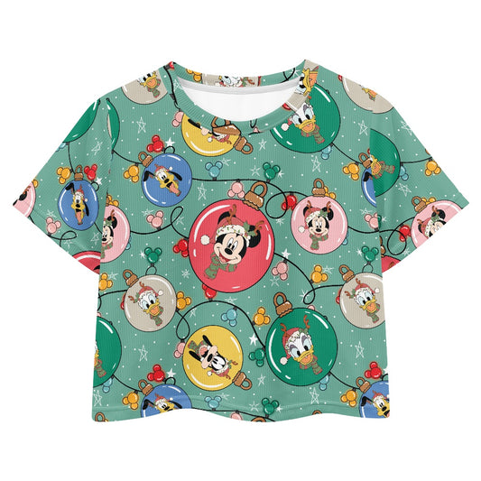 Ornament Pals Loose cropped navel-baring T-shirt