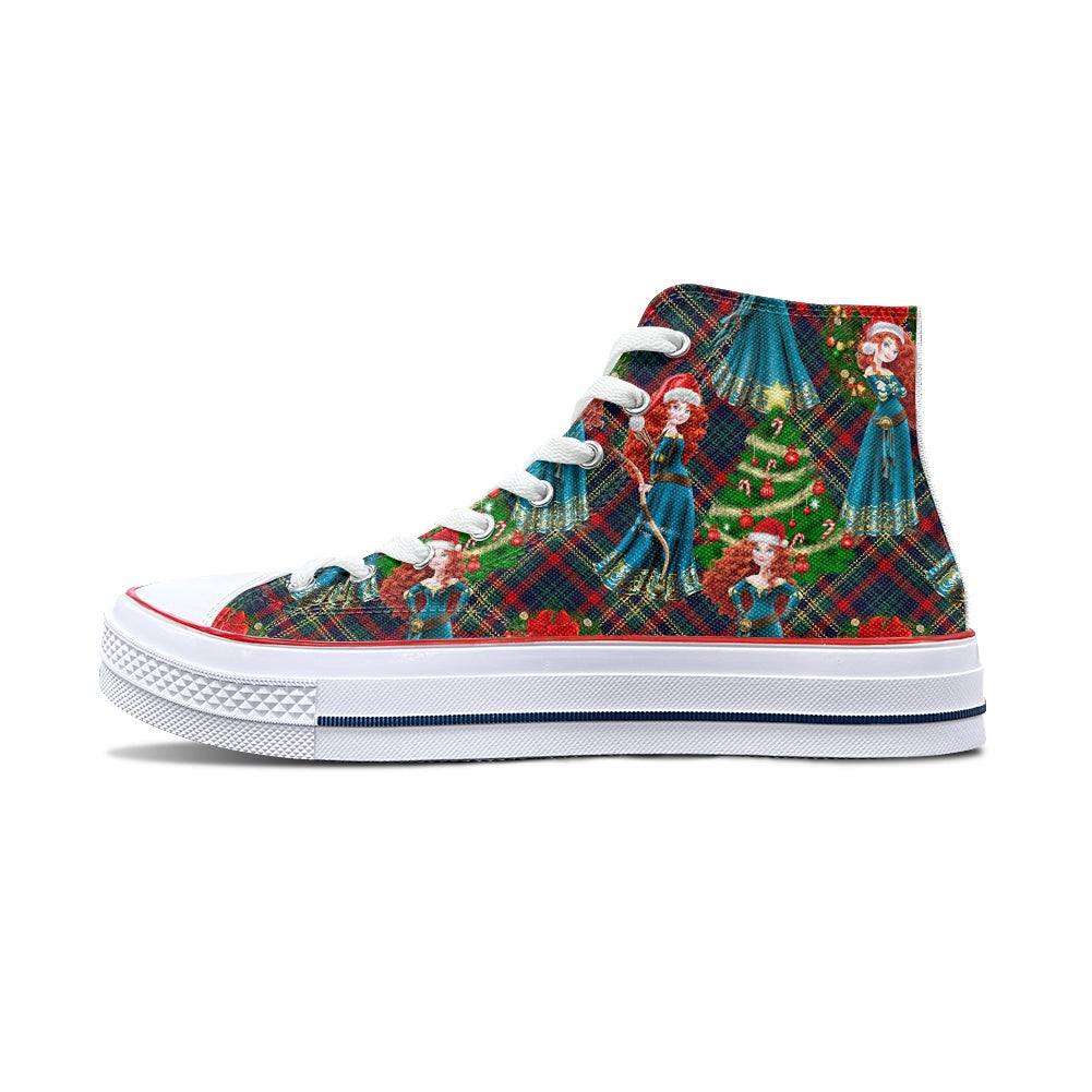 Scottish Christmas High Top Canvas Shoes