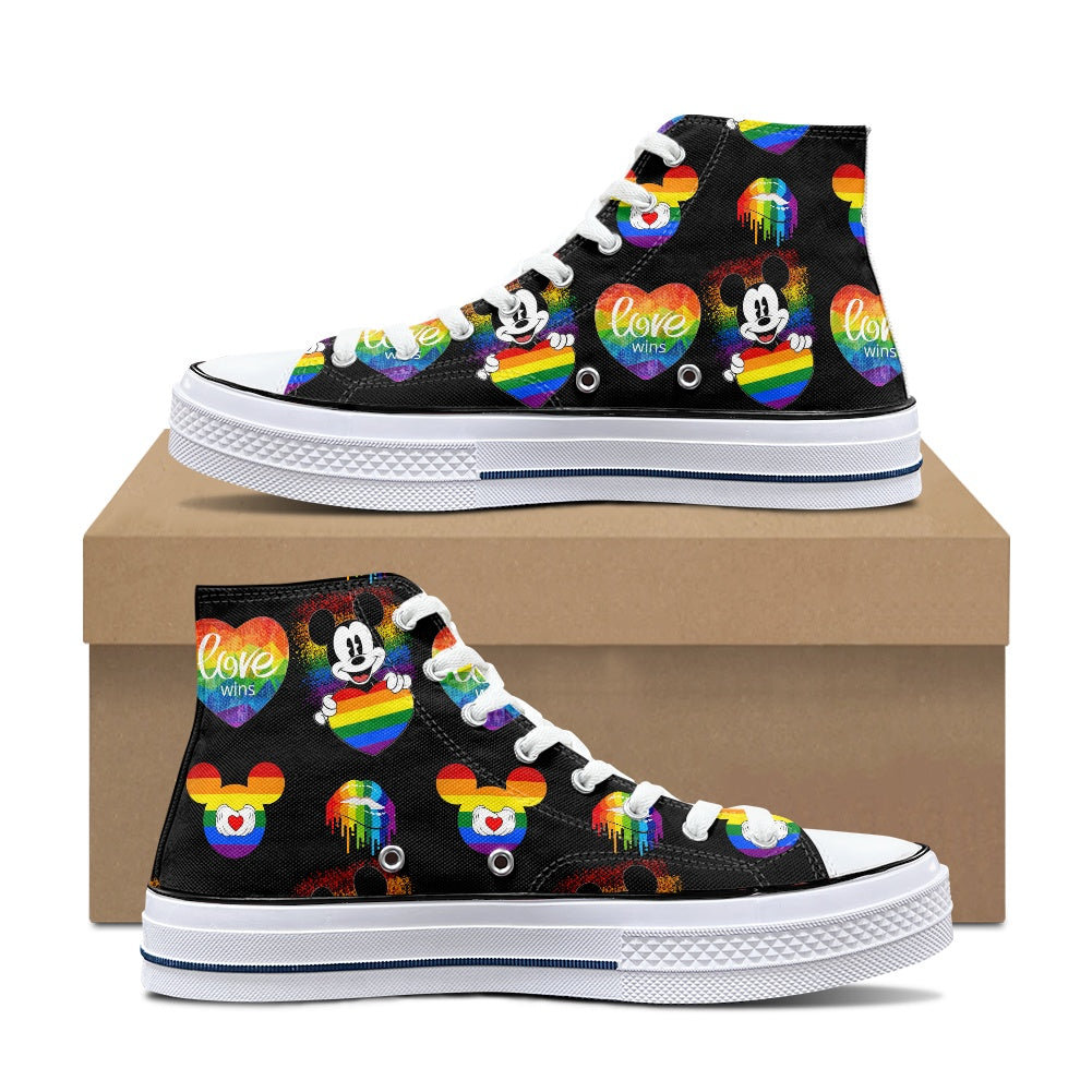 Mouse Pride High Top Canvas Shoes