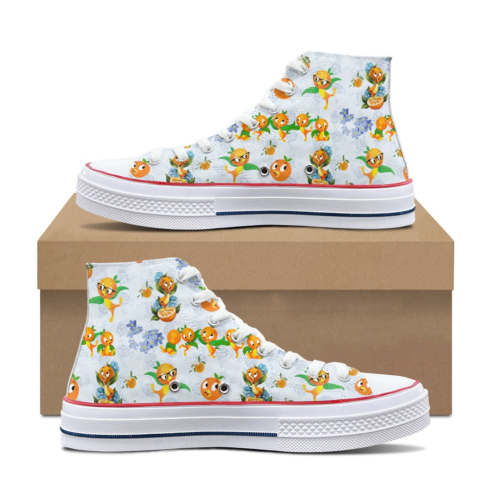 Classic Orange Bird High Top Canvas Shoes