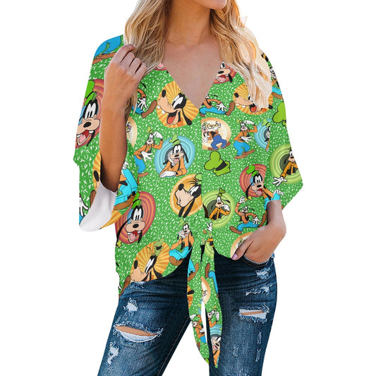 Gawrsh! Women‘s’ V-neck Streamers Blouse