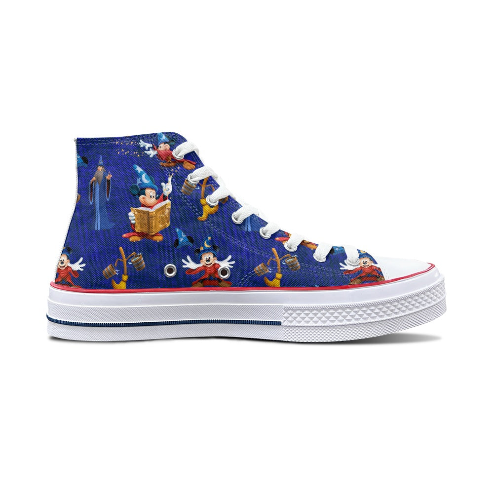 Mouse Sorcerer High Top Canvas Shoes