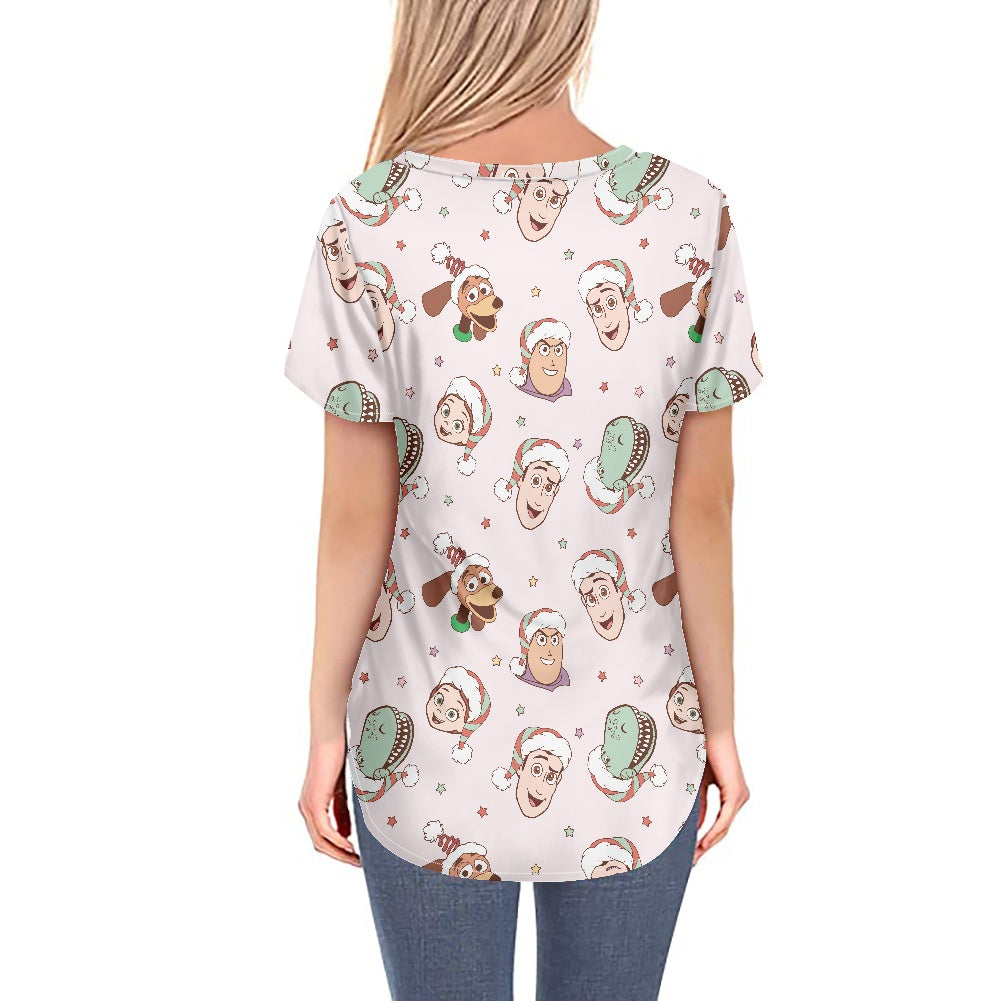 Toy Box Christmas Women's V-neck Top