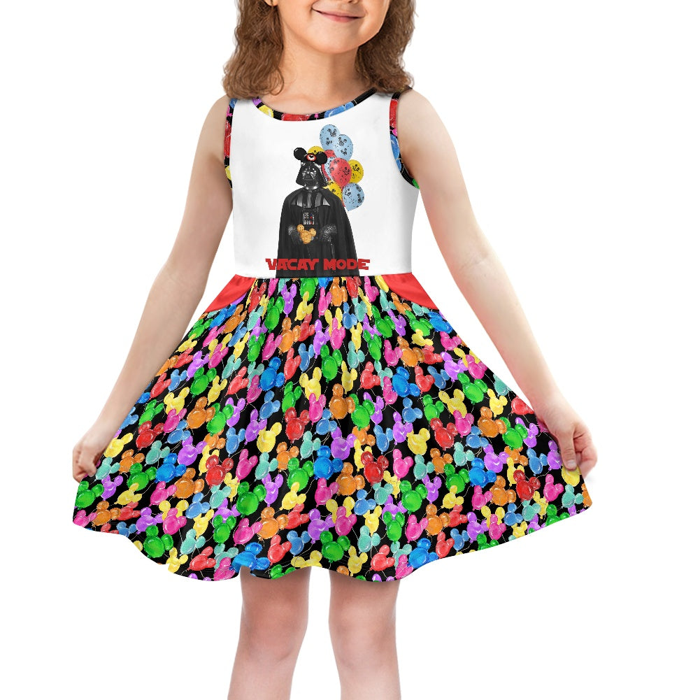 Mouse Balloons- Darth- Girl's dress with pockets