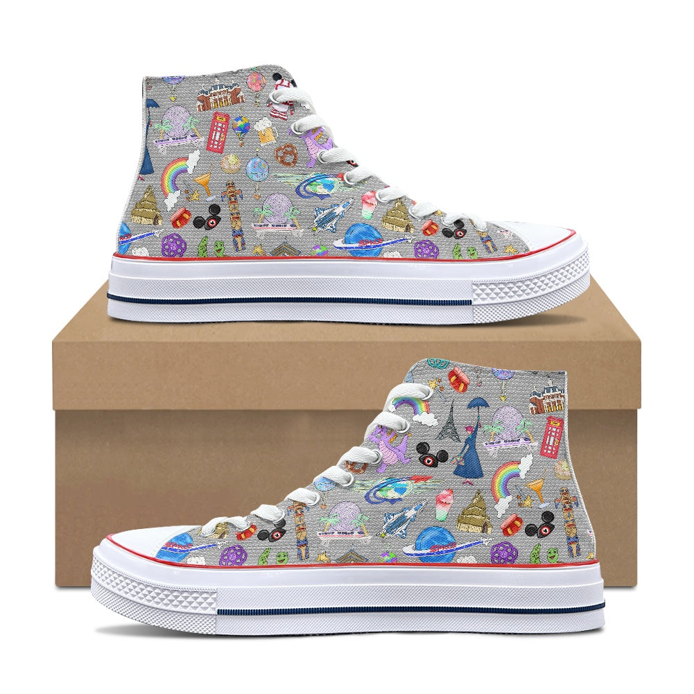 World Showcase High Top Canvas Shoes