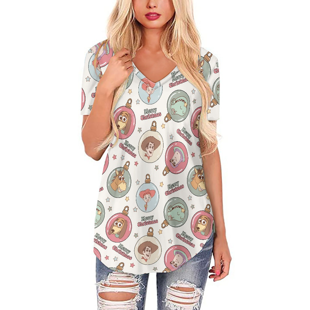 Toy Box Ornaments Women's V-neck Top