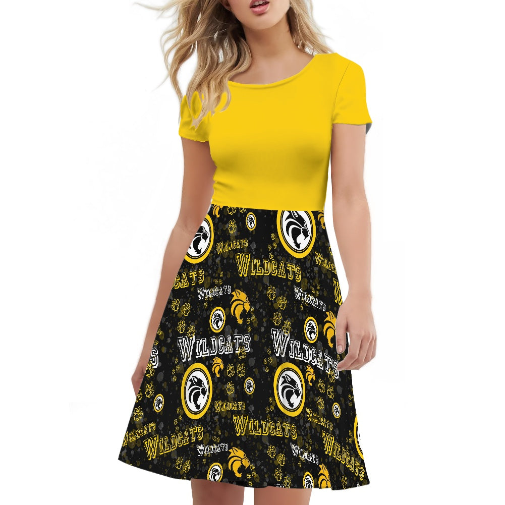 Wildcats All-Over Print Women's Short Sleeve Dress