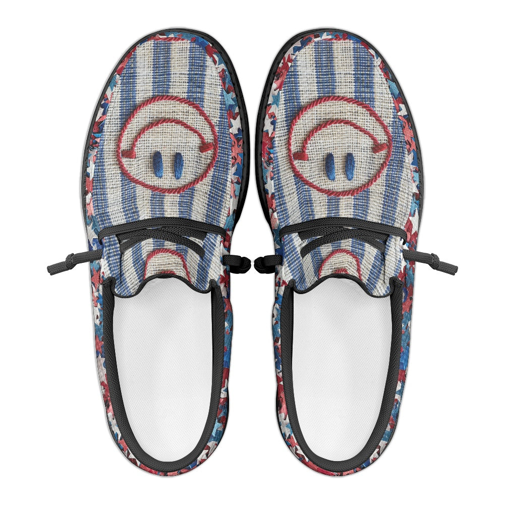 Patriotic Smiley MESH DUDE SHOES