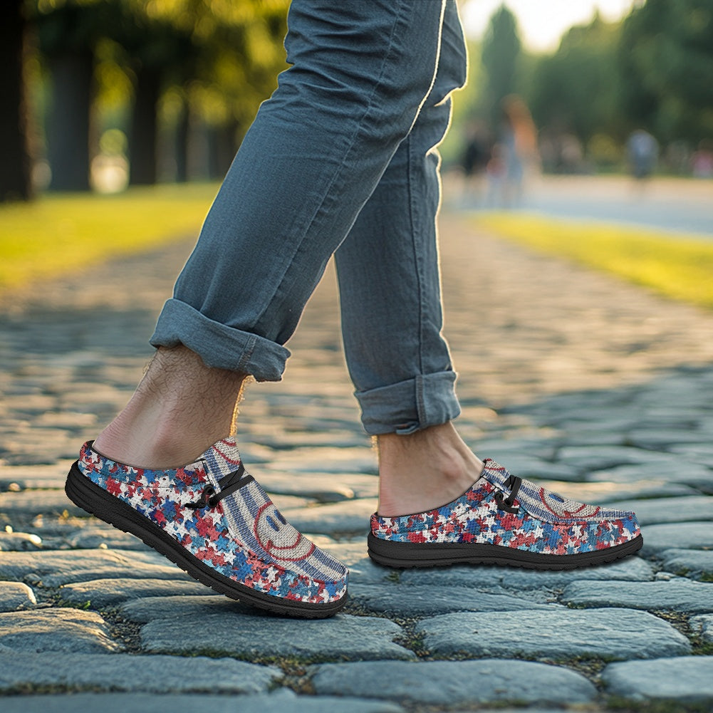 Patriotic Smiley MESH DUDE SHOES