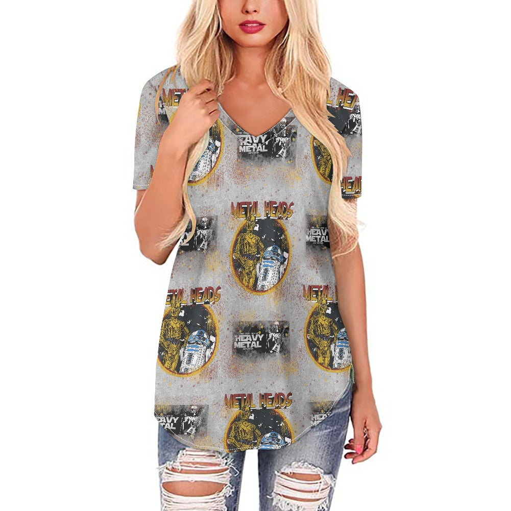 Metal Heads Women's V-neck Top