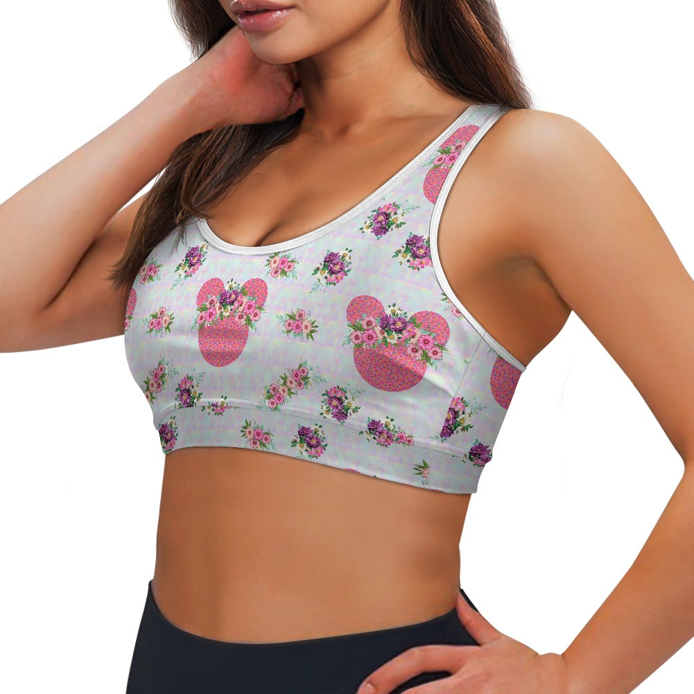 Pink Floral Crown Women's Sports Vest