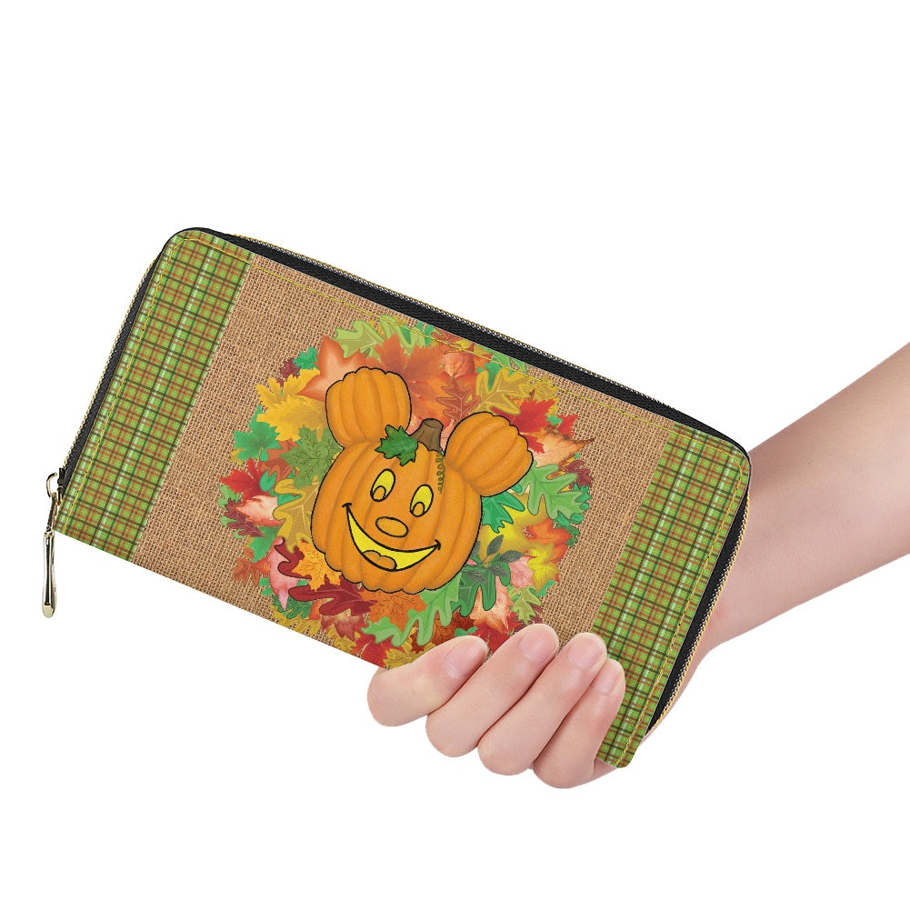 Mouse Pumpkin PU wallet (nylon zipper)