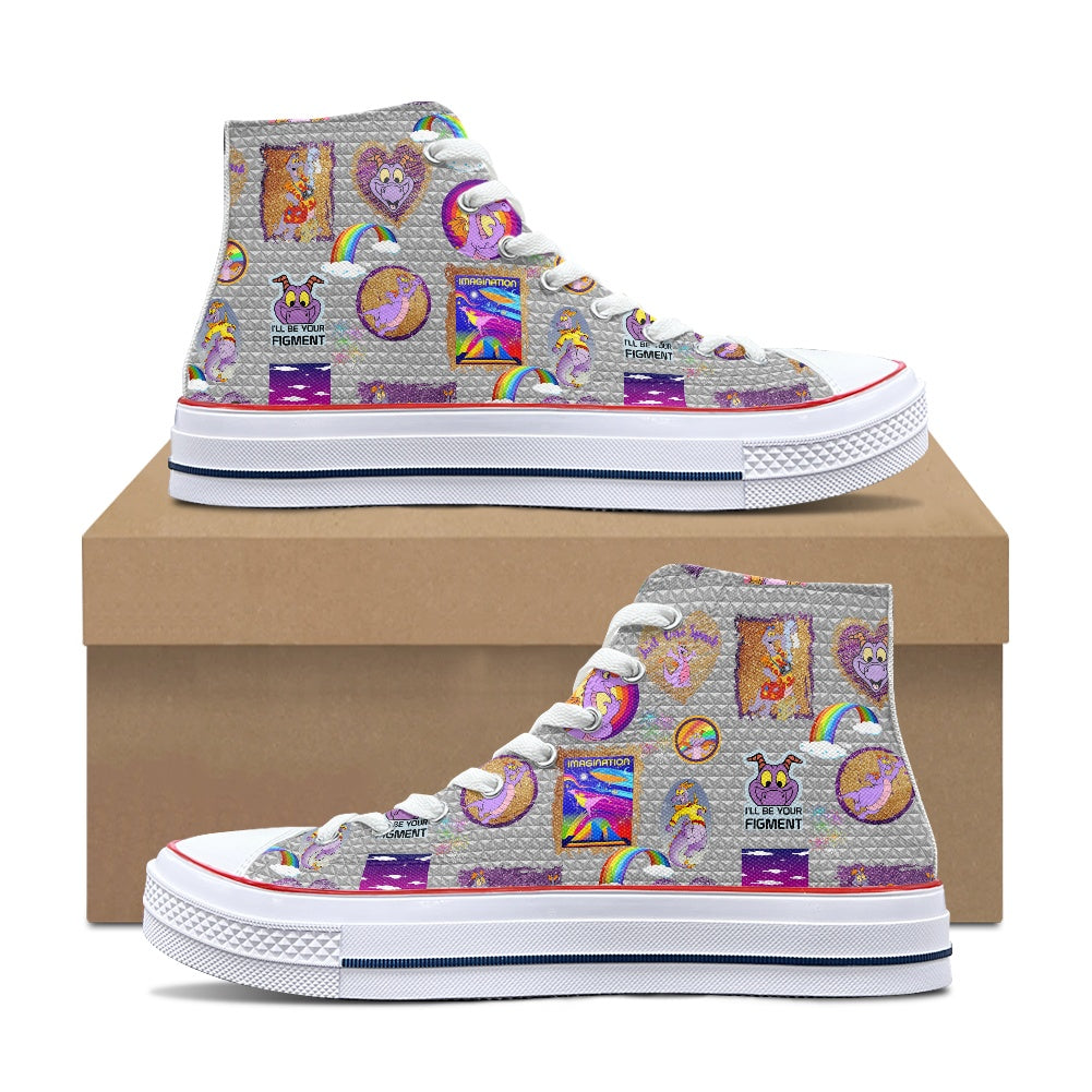 Purple Dragon High Top Canvas Shoes