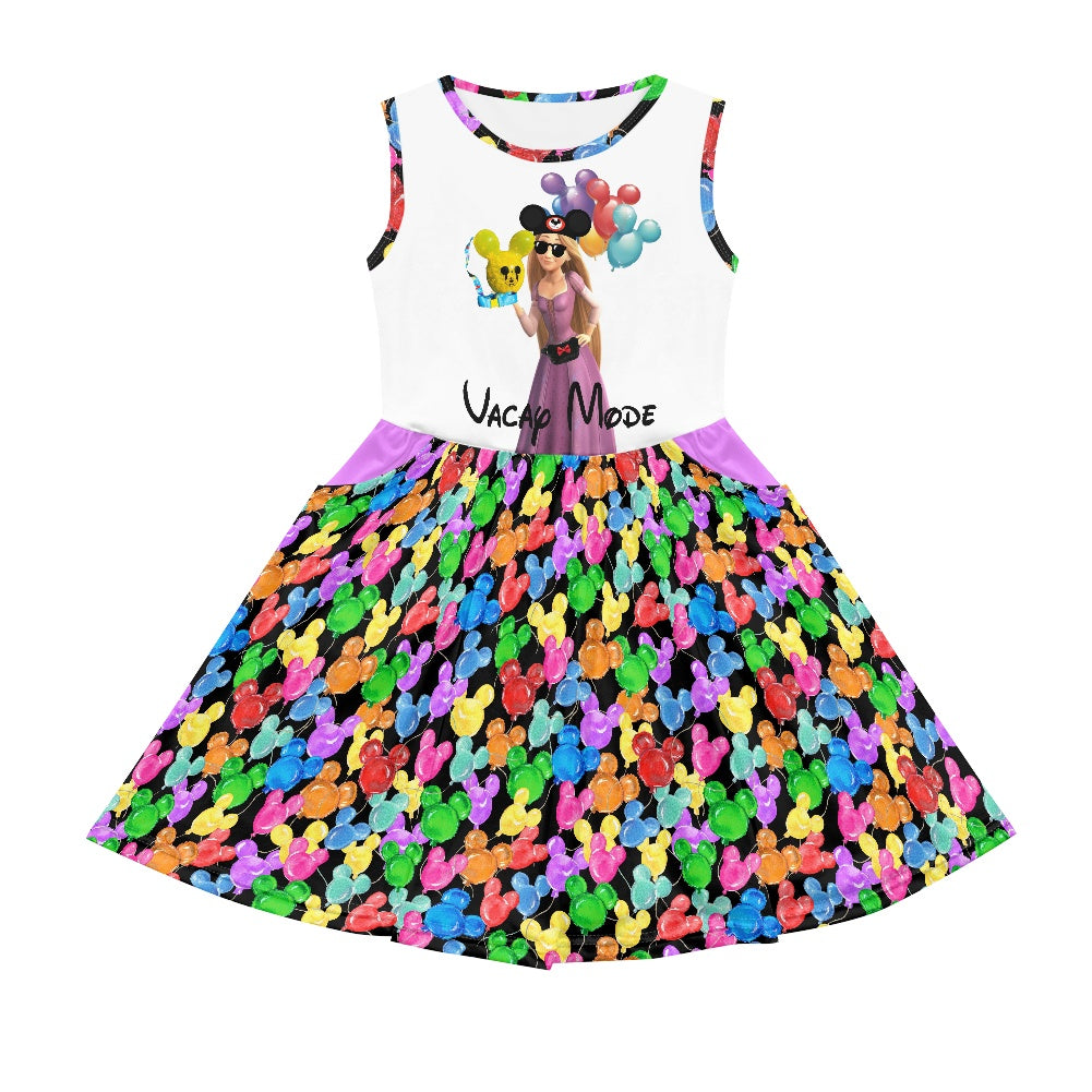 Mouse Balloons- Rapunzel- Girl's dress with pockets