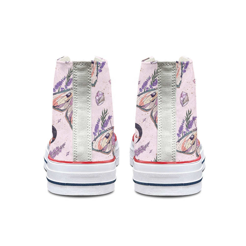 Lunar Moth Pastel High Top Canvas Shoes