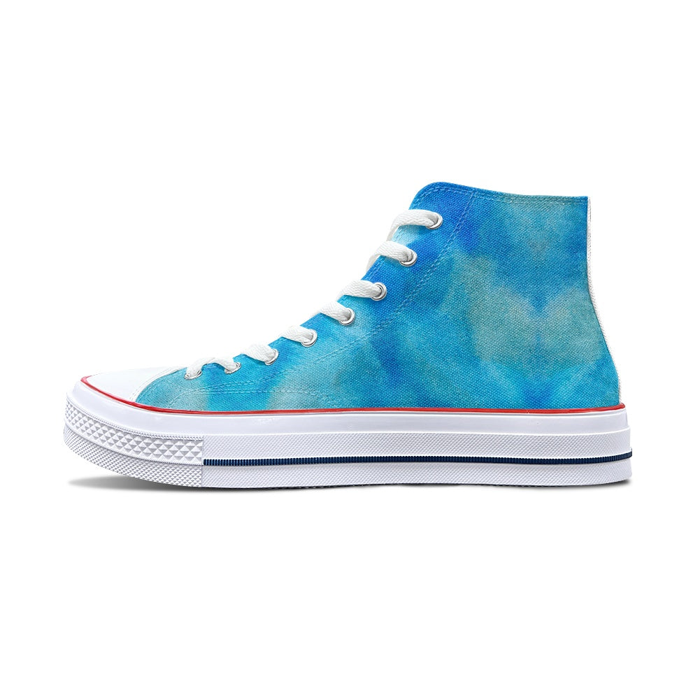 Blue Tie Dye iHigh Top Canvas Shoes