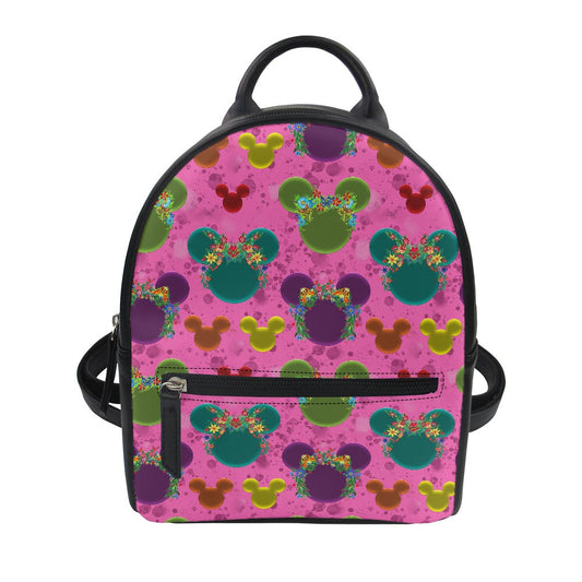 Neon Floral Ears Small Backpack