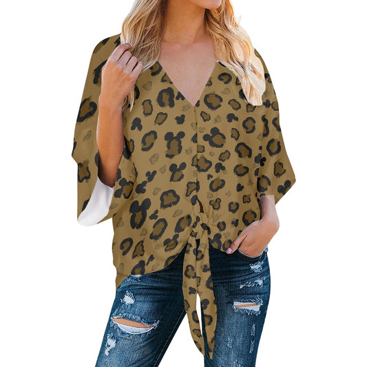 Cheetah Mouse Women‘s’ V-neck Streamers Blouse