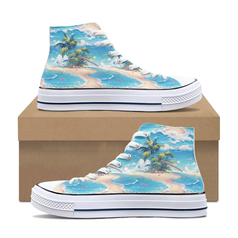 Beach Coast High Top Canvas Shoes