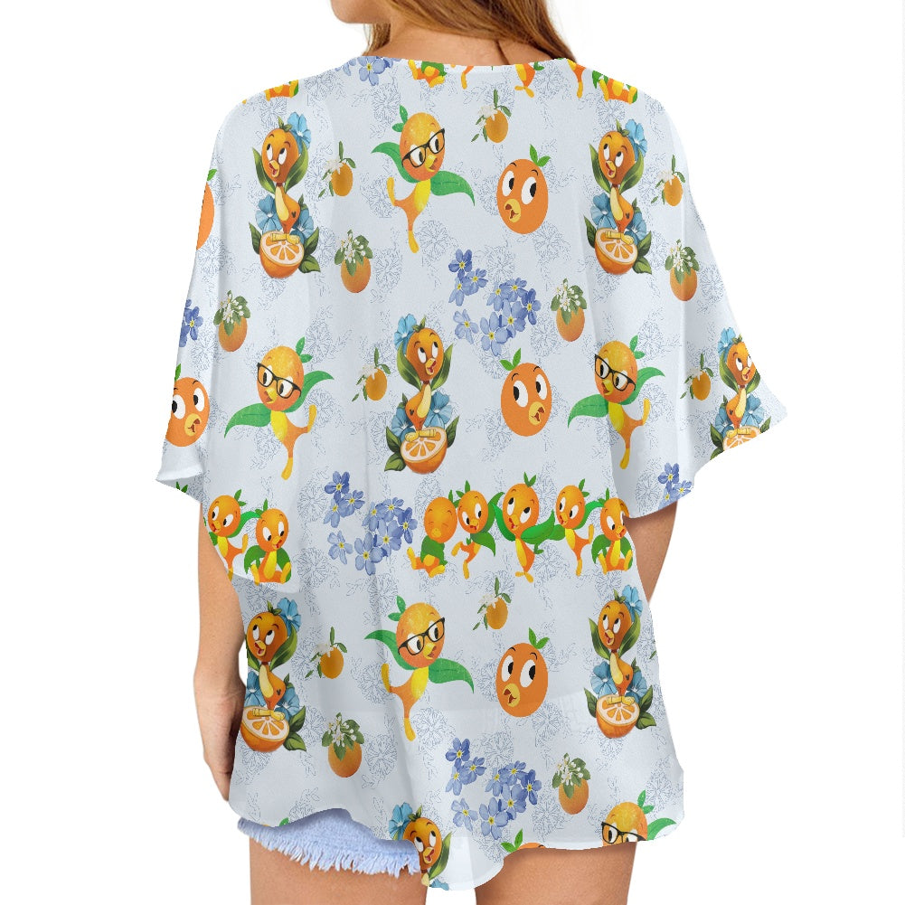 Classic Orange Bird Women's cardigan chiffon shirt